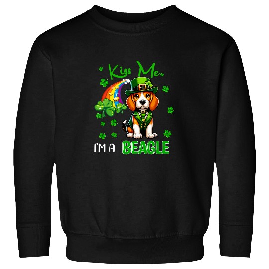 Im A Beagle St  Patricks Day Shamrocks Rainbow Owner Sweatshirts