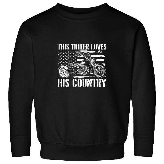 This Triker Loves His Country 2USA Flag Trike Motorcycle Sweatshirts