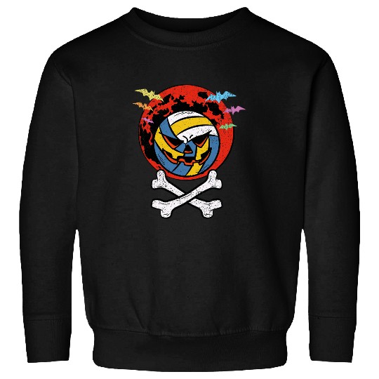 Volleyball Skeletons Halloween Costume Scary Pumpkin Sweatshirts