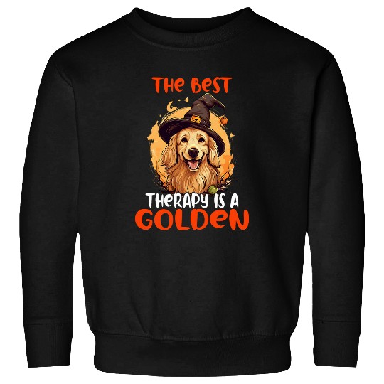 The bests Therapy Is A Golden Retriever Dog Autumn Fall Lover Sweatshirts