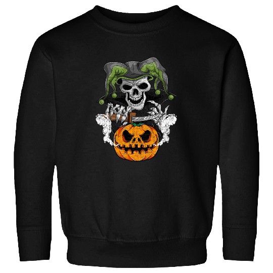 Pumpkin Jack O Lantern Skull Halloween Clown Skeleton Sweatshirts