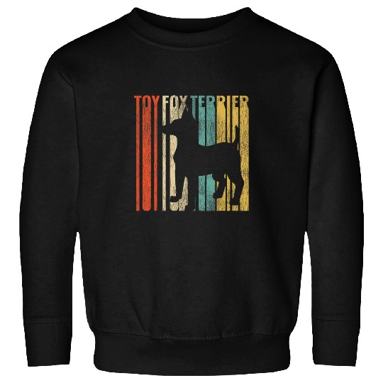 Toy Fox Terrier Retro 1970s Dog Cracked Distressed Sweatshirts