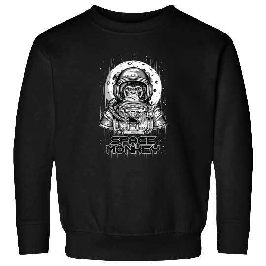 Monkey In Space Moon Mars Astronaut Cosmic Galaxy Sweatshirts