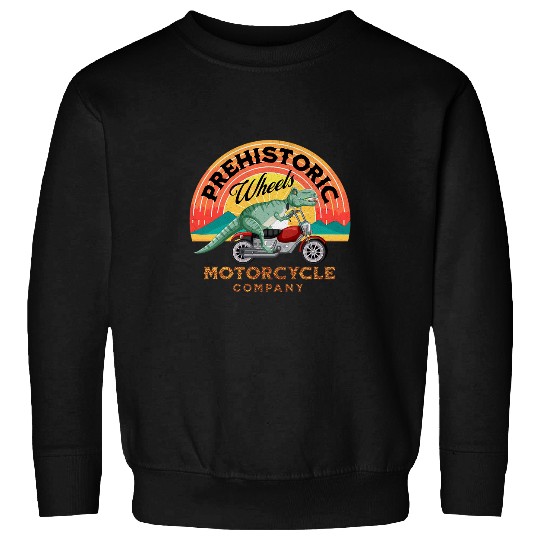 Motorcycle TRexs Prehistoric Wheels Motorcycle Company Retro Sweatshirts