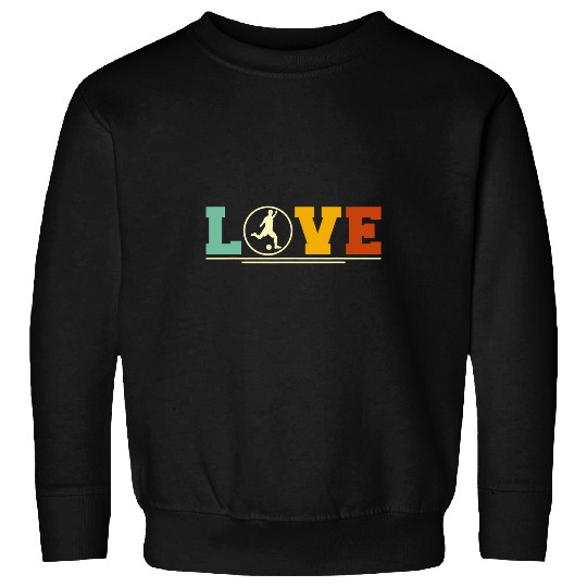 Retro Love Soccer Player Coachs Trainer Training Sweatshirts