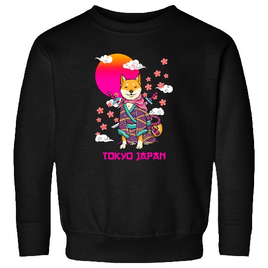 Dog Shiba Inu Japanese Aesthetic Sakura Cherry Blossoms Sweatshirts