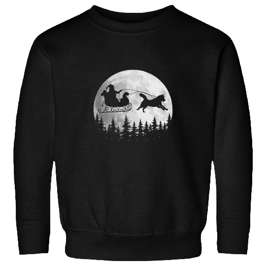 Dog Shiba Inu Funny Reindeer Christmas Moon Santa Dog Sweatshirts
