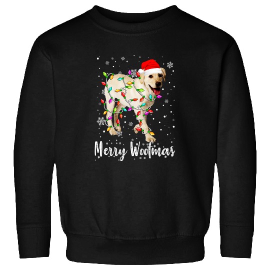 Labrador Lab Dog Light Merry Christmas Woofmas Dog Sweatshirts