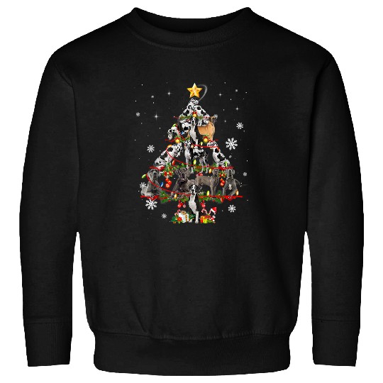 Dog Great Dane Christmas Dog Tree Lights Pajamas Funny Dogs 22 Sweatshirts