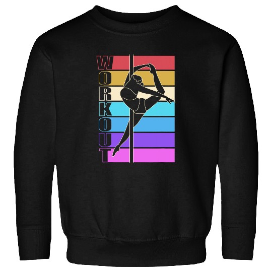 Retro Workout Pole Dancing Pole Dancer Sweatshirts