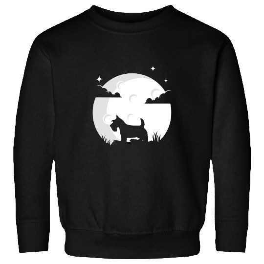 Dog Scottish Terrier Moon Scottish Dog Puppy Sweatshirts