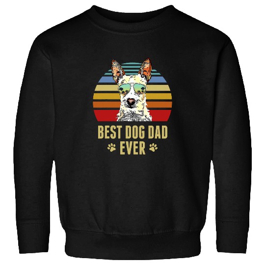 Portuguese Podengo Pequeno bests Dog Dad Ever Retro Sunset Sweatshirts
