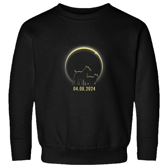 Total Solar Eclipse Pitbull Cat Lover April 8 2024 Totality Sweatshirts
