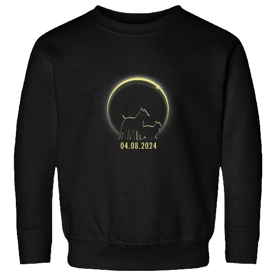 Total Solar Eclipse Pitbull Cat Lover April 8 2024 Totality Sweatshirts
