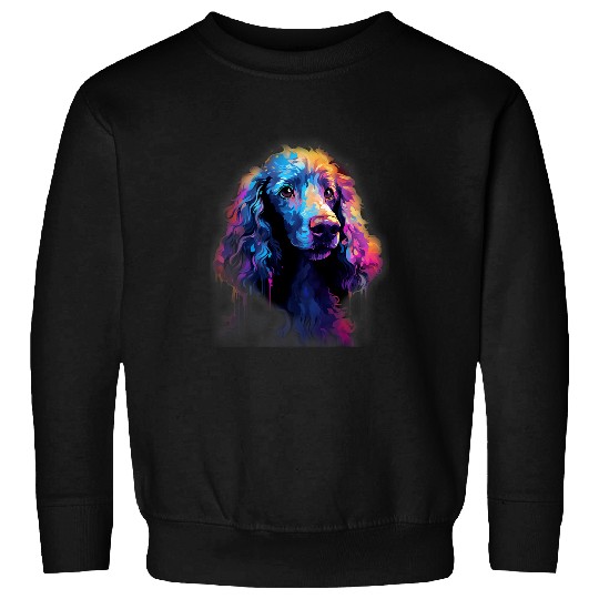 Poodle Dog Abstract Impression Colorful Graphic Art Sweatshirts
