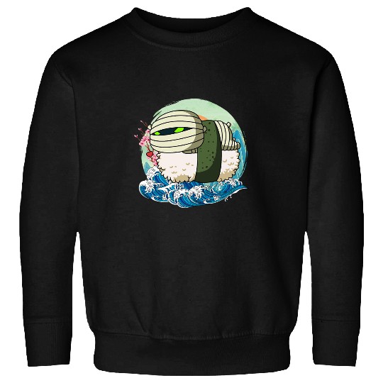Sushi Halloween Mummy Japanese Great Wave Kanagawa Sweatshirts