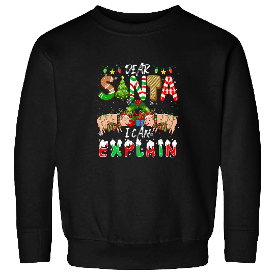 I Can Explain Christmas Two Santa Reindeer Pigs Farmer Sweatshirts