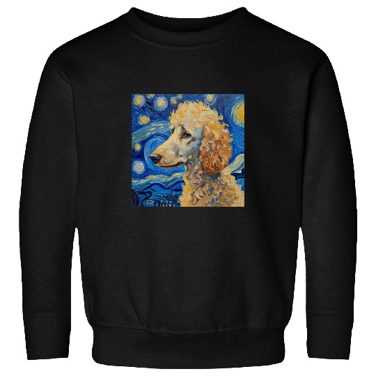 Poodle Dog Van Gogh Style Starry Night 2 Sweatshirts