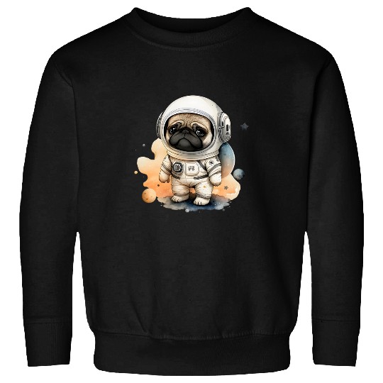 Pug Astronaut Pug Dog Pug Lovers Space Galaxy Dog Pug Space Sweatshirts