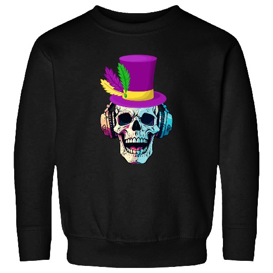 Mardi Gras Skull Top Hat New Orleans Witch Doctor Voodo Sweatshirts