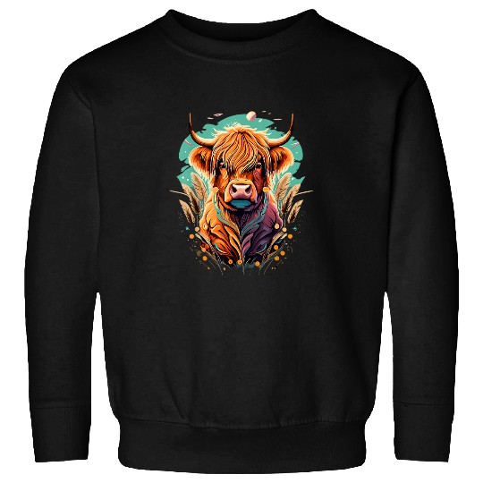 Highland Cow Cattle Hairy Animal Print Breeders Farm Farmer 21 Sweatshirts