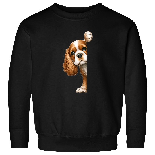 Staffordshire Cocker Spaniel Peeking Around The Corner Dog Sweatshirts