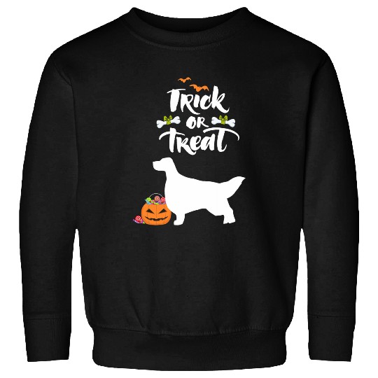 Trick Or Treat English Setter Dog Halloween Costume Sweatshirts