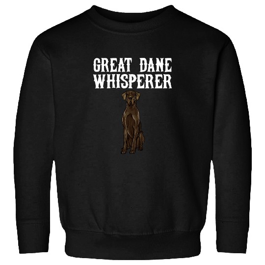 Dog Great Dane Black Great Dane Wisperer Funny Dog Lover Gift T-Shirt Sweatshirts