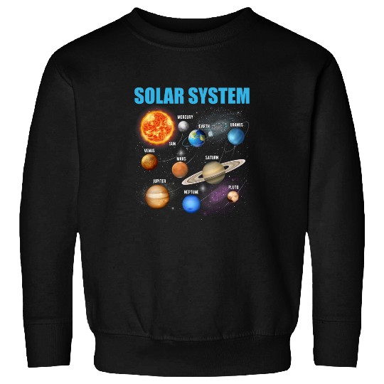 Solar System Planets Science Space Astronaut Boys Girls Kids Sweatshirts