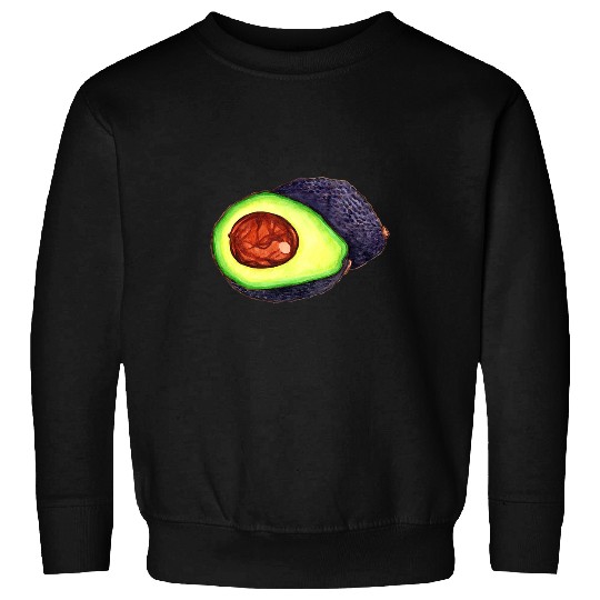 Watercolor Avocado Illustration Guacamole Sweatshirts