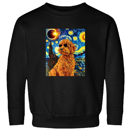 Total Solar Eclipse Goldendoodle Dog 1 Sweatshirts