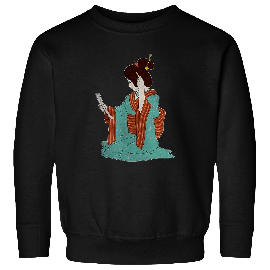 Mens vintages Geisha Traditional Kimono Japanese Cute Japan Girl Sweatshirts