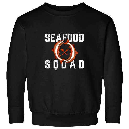 Seafood Squad Crabs Delicious Prawns Shrimps Chef Sweatshirts