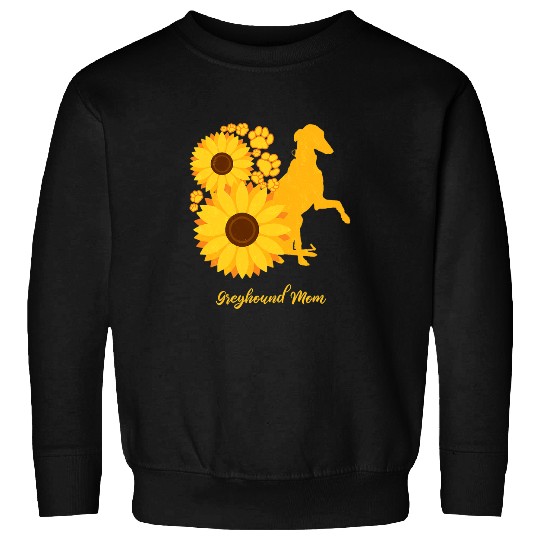 Dog Grayhound Sunflower Dog Mom Greyhound Sweatshirts