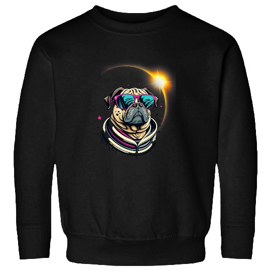 Pug Dog America 2024 Solar Eclipse Totality Accessories Sweatshirts