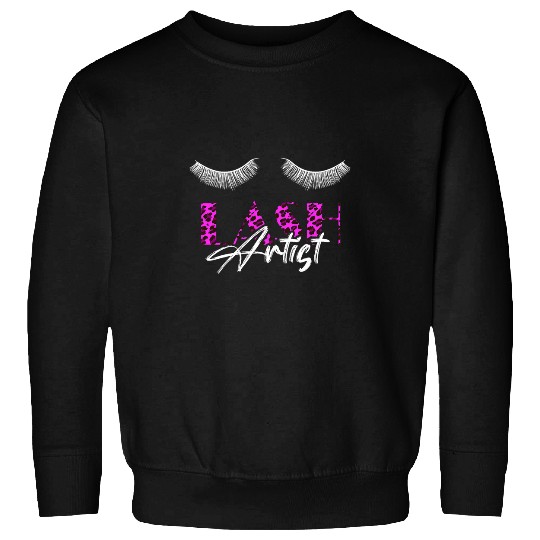 Womens Lash Artist Eyelash Extention Lash Stylist Eyelashes Leopard Sweatshirts