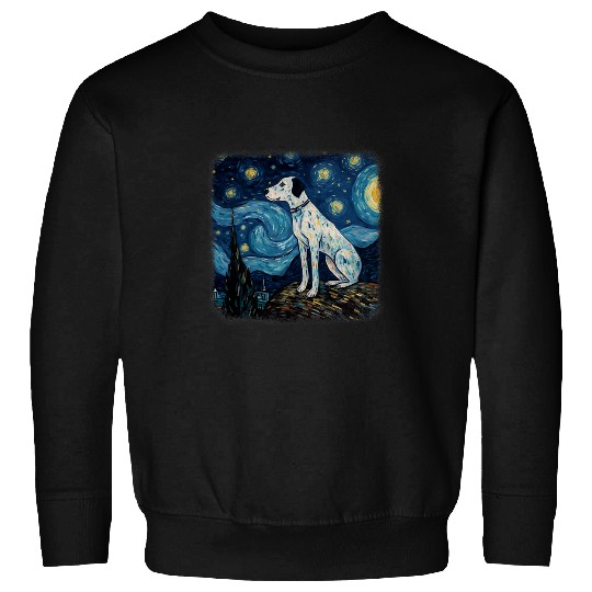 Van gogh Dalmatian in starry night Sweatshirts