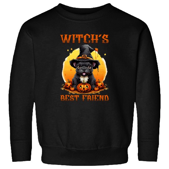 Pug Halloween Spooky Dog Witchs bests Friend Women Sweatshirts