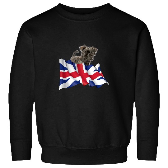 Union Jack Flag Dog Affenpinscher Sweatshirts