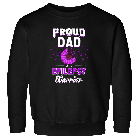 Purple Ribbon Flower Proud Dad Son Daughter Epilepsy Warrior Sweatshirts