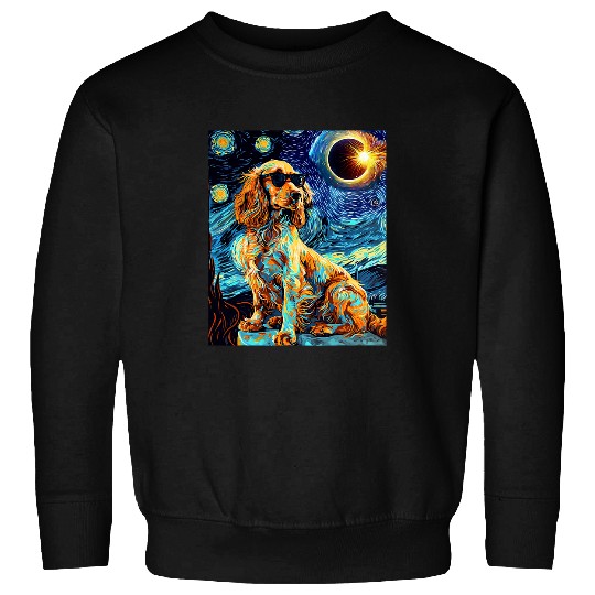 Total Solar Eclipse Welsh Springer Spaniel Dog Sweatshirts