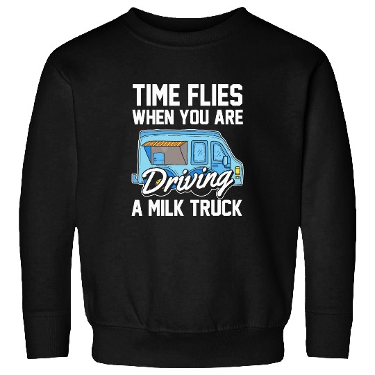 Milk Farm Dairy Cow Farming Farmer Driving Milk Truck Retro Sweatshirts
