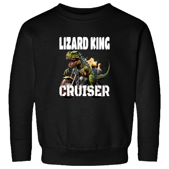 TRexs And Motorcycle Lizard King Cruiser 21 Sweatshirts