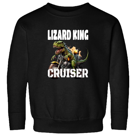 TRexs And Motorcycle Lizard King Cruiser 21 Sweatshirts