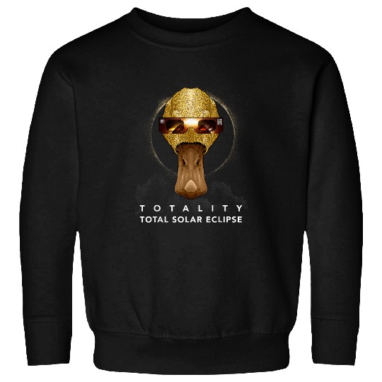 Solar Eclipse Duck Wearing Eclipse Glasses Farmer Sweatshirts