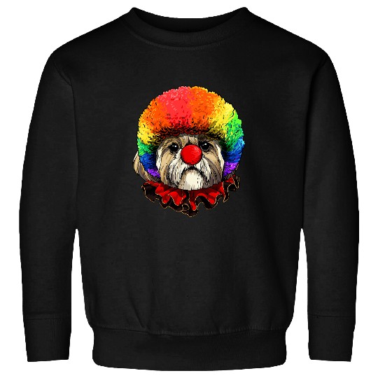 Shih Tzu Dog Clown carnivals Circus Staff Doggo Pet Dog Lover Sweatshirts
