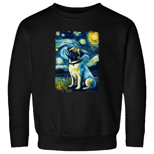 Pug Starry Night Sweatshirts