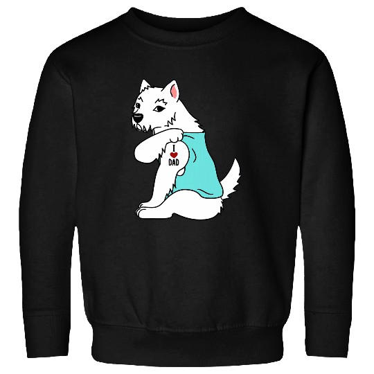Westie I Love Dad Funny Dog Sweatshirts