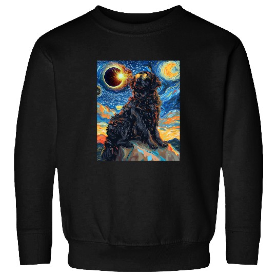 Total Solar Eclipse Landseer Newfoundland Dog 1 Sweatshirts