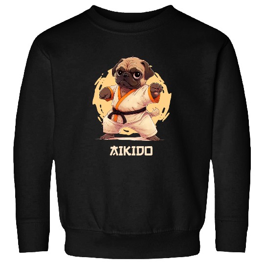 Pug Dog Graphic Training Aikido Clothing Sweatshirts